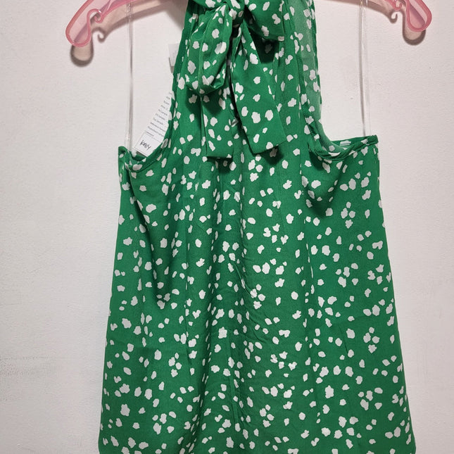 Halter Neck Sleeveless Top with Abstract Print