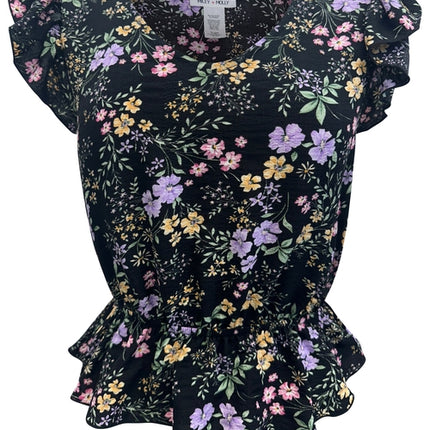 Floral Ruffle Sleeve Peplum Top – Effortlessly Feminine and Chic
