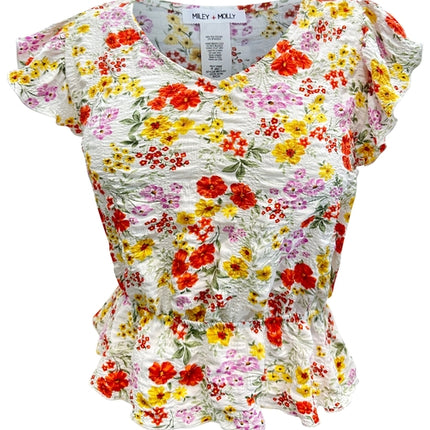 Floral Ruffle Sleeve Peplum Top – Effortlessly Feminine and Chic