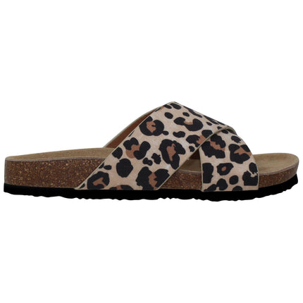 Sobeyo Women's Classic Criss-Cross Comfort Sandals Cork Leopard