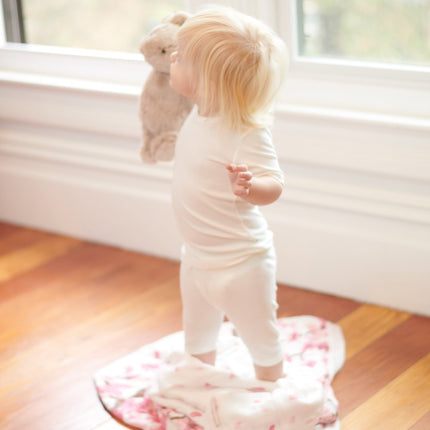 Cherry Blossom Bamboo Muslin Newcastle Blanket -100% Natural Bamboo