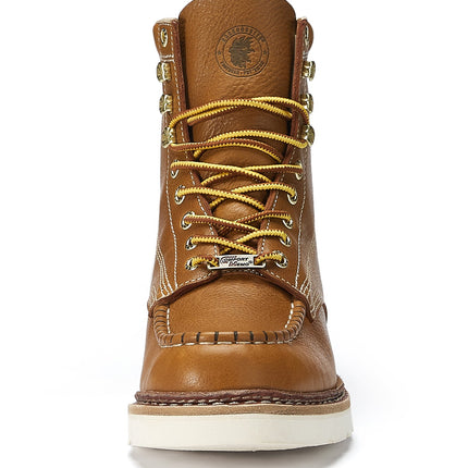 ROCKROOSTER Norwood Men's 6 inch Brown soft toe wedge work boots with