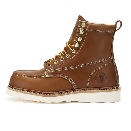 ROCKROOSTER Norwood Men's 6 inch Brown steel toe wedge work boot