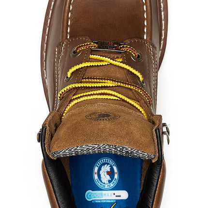 ROCKROOSTER Edgewood Men's 6 inch Brown soft toe wedge work boot