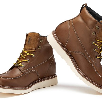 ROCKROOSTER Edgewood Men's 6 inch Brown soft toe wedge work boot