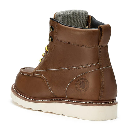 ROCKROOSTER Edgewood Men's 6 inch Brown soft toe wedge work boot