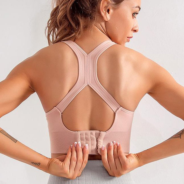 Padded Support Fitness Solid Color Sport Bra