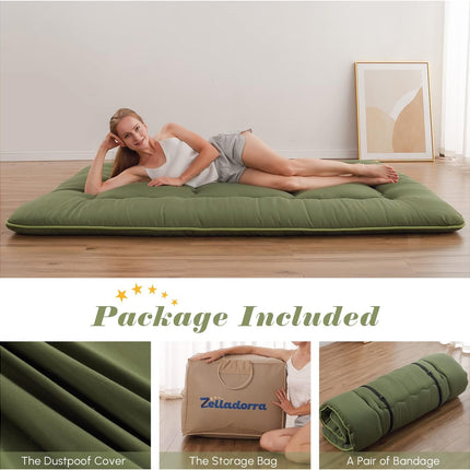 Twin Futon Mattress Portable Thick Roll-Up Floor Comfort