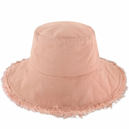 Wide Brim Frayed Bucket Hat for Summer – 100% Cotton