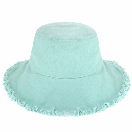 Wide Brim Frayed Bucket Hat for Summer – 100% Cotton