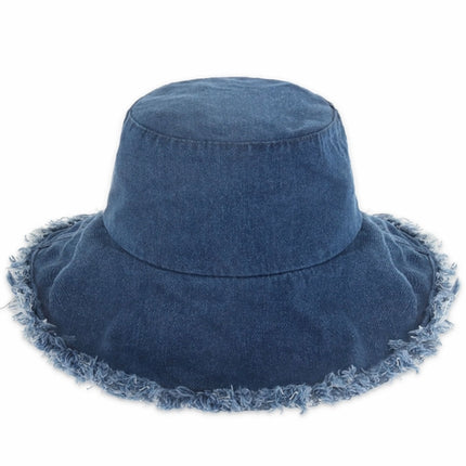 Wide Brim Frayed Bucket Hat for Summer – 100% Cotton
