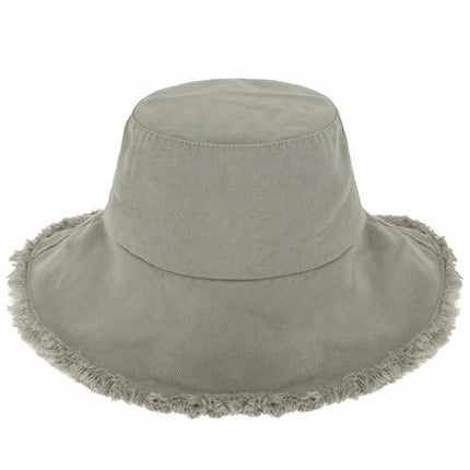 Wide Brim Frayed Bucket Hat for Summer – 100% Cotton