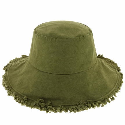 Wide Brim Frayed Bucket Hat for Summer – 100% Cotton