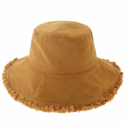 Wide Brim Frayed Bucket Hat for Summer – 100% Cotton
