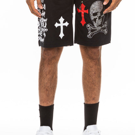 Men's Chrome Skull Shorts