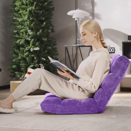 Purple Floor Chair With Back Support 14 Position Adjustable