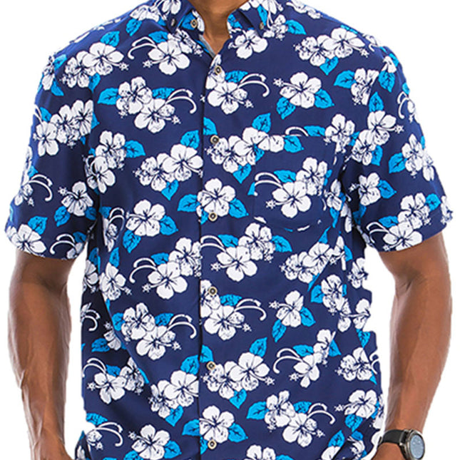 Blue HAWAIIAN BUTTON DOWN SHIRT