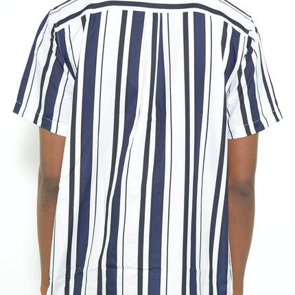 Mens Stripe Print Button Down Shirt