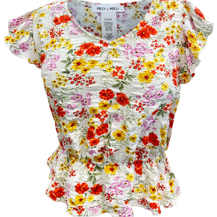 Floral Ruffle Sleeve Peplum Top – Effortlessly Feminine and Chic