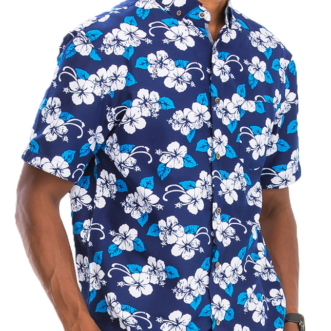 Blue HAWAIIAN BUTTON DOWN SHIRT