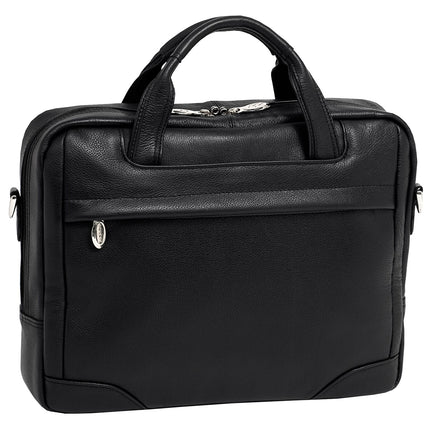 McKlein Montclare Leather Small Laptop Briefcase – Black