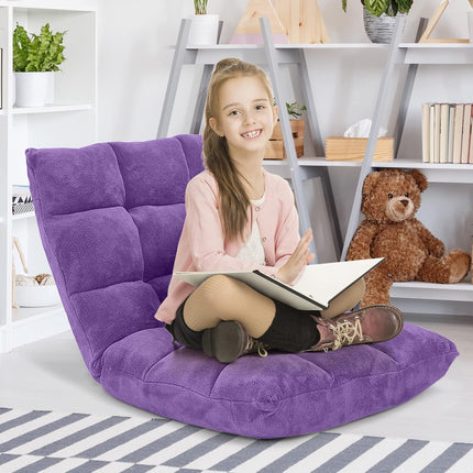 Purple Floor Chair With Back Support 14 Position Adjustable