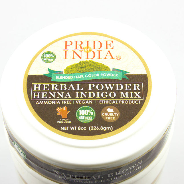 Hair Bloom Natural Brunette Hair Color- Herbal Henna & Indigo Mix Hair