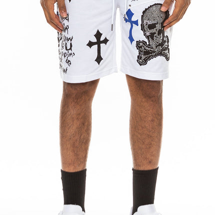 Men's Chrome Skull Shorts