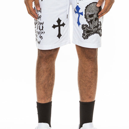 Men's Chrome Skull Shorts